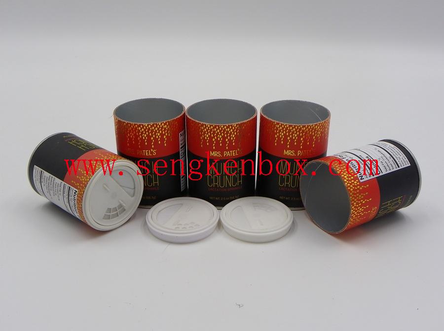 Food Grade Paper Tube Packaging for Sesame Powder with Sifter