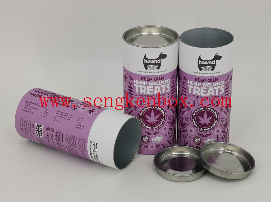Cylinder Metal End Animal Foodstuffs Packaging Paper Cardboard Cans