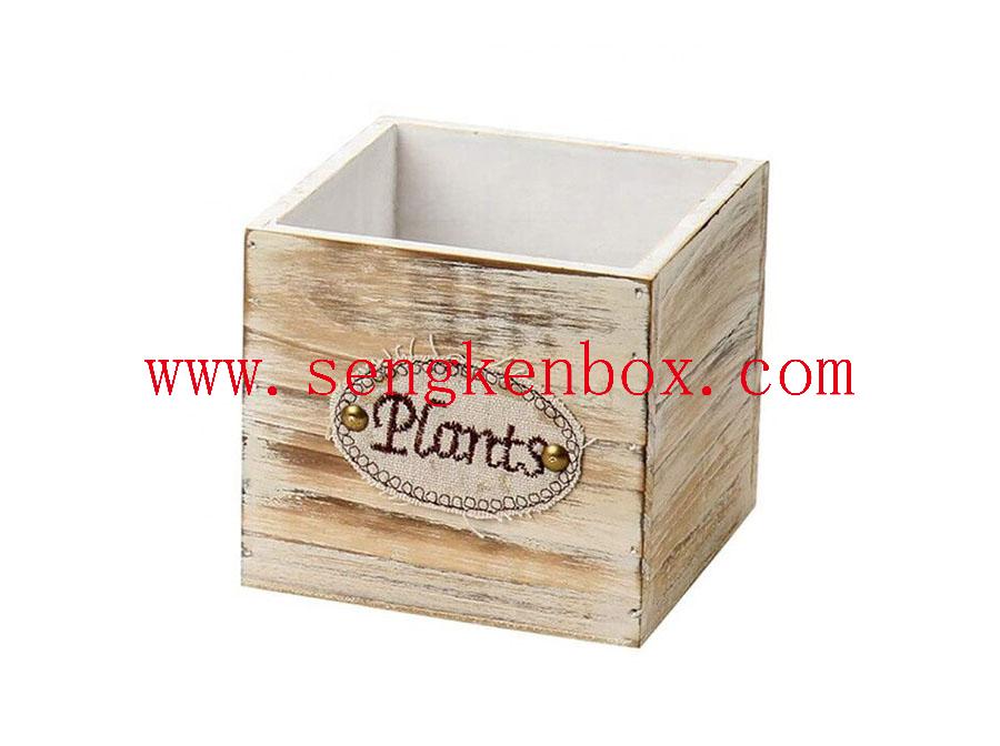 Wooden Box Packaging With Wood Grain