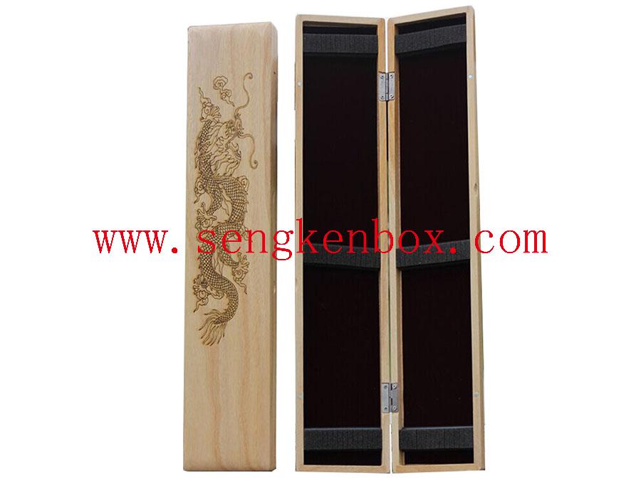 Wooden Box Packaging With Dragon Motif