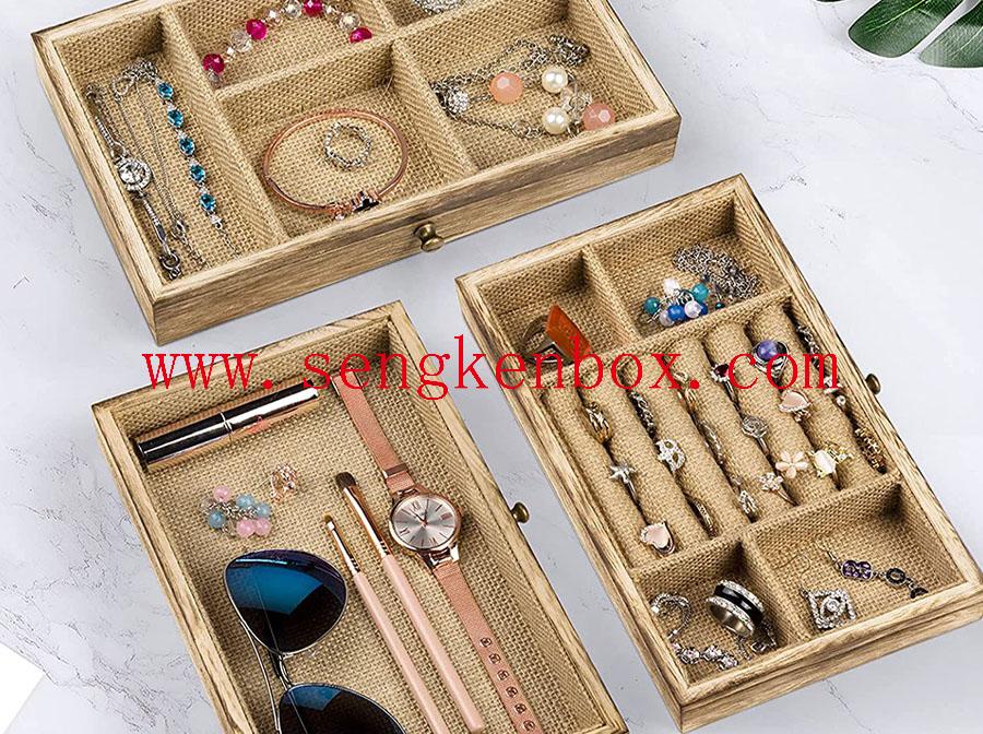 Necklace Ring Earring Wooden Box