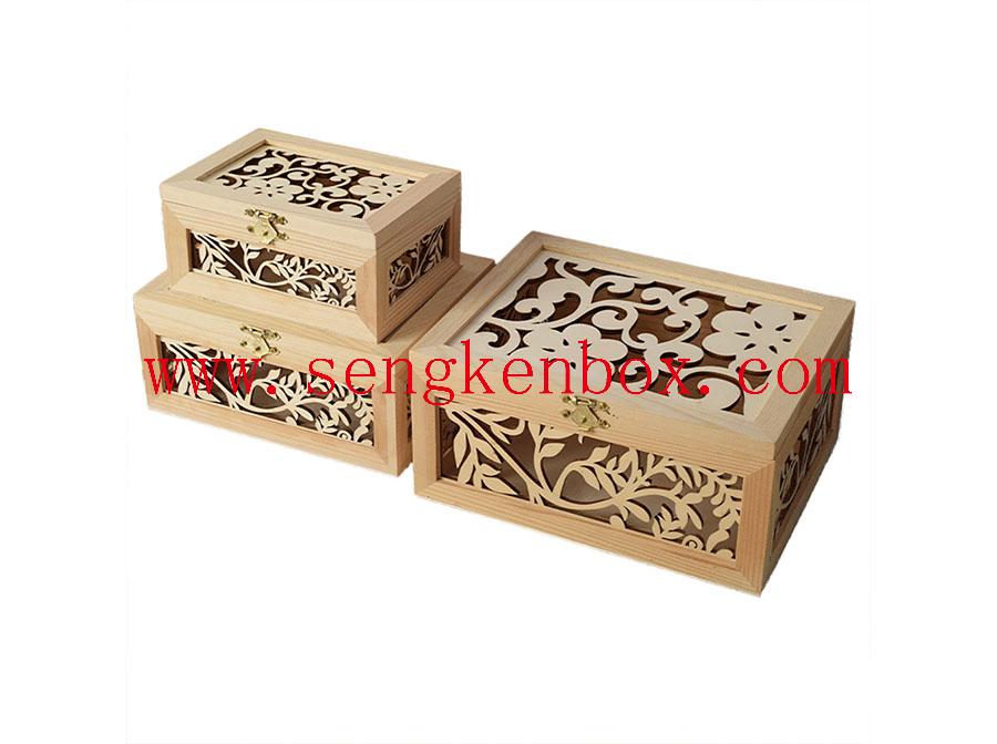 Packaging Wooden Box With Pattern Hollowing