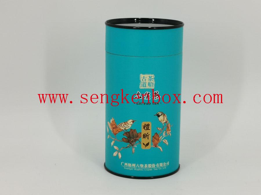 Blue Green Tea Paper Cans Packaging