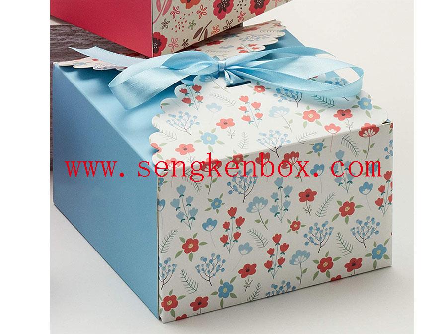 Paper Card Box With Ribbon Binding