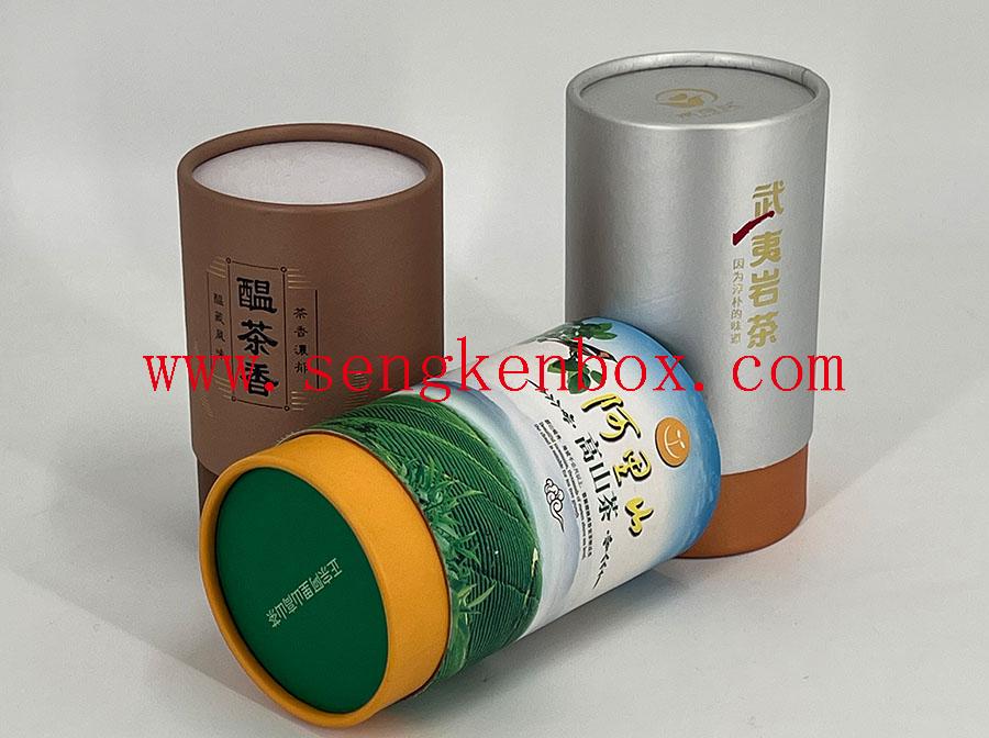 Verpackung von Teedosen aus Papier mit Rollenkante