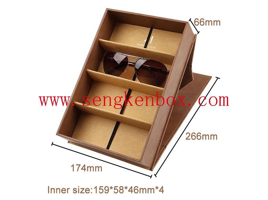 Sonnenbrillen-Lederbox mit 4 Fächern