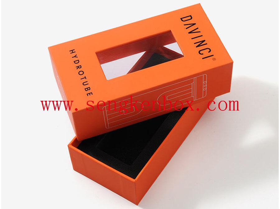 Geschenkbox aus orangefarbenem Clamshell-Papier