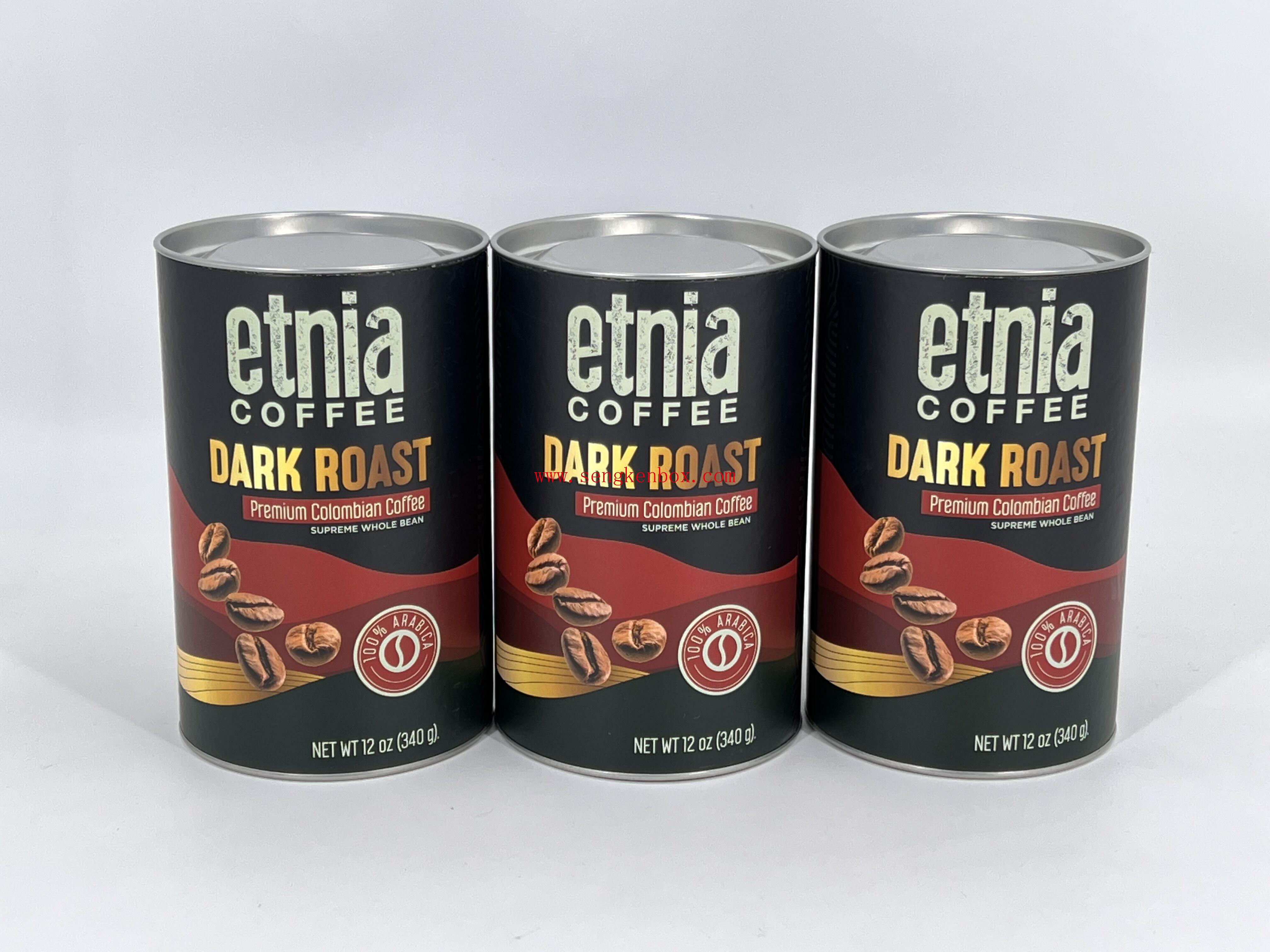 Dark Roast Etnia Kaffeebehälter Papierrohr