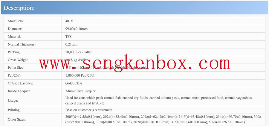 easy opening can aluminum end 800ml ring pull tin ca