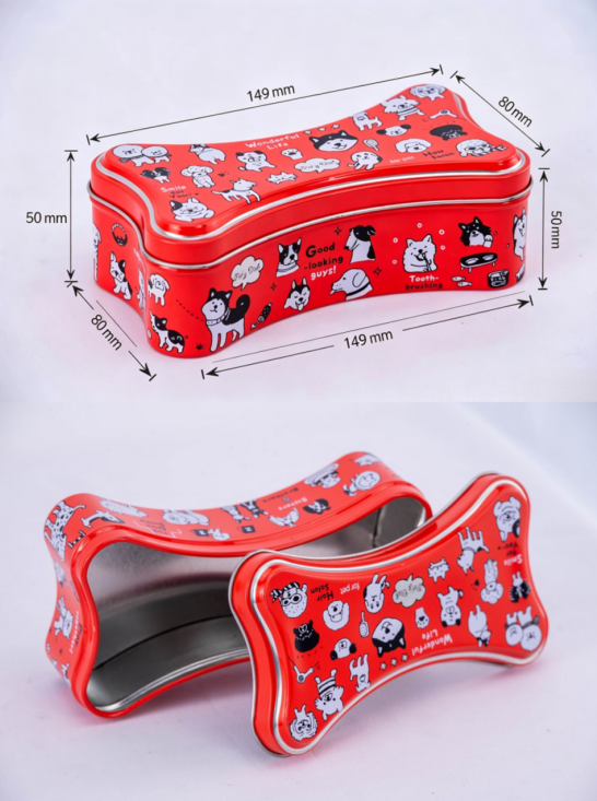 Bone Shaped Tin Box