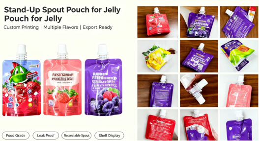 Food-grade stand-up spout pouches