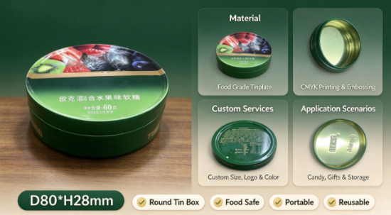 Tin Can For Mint Candy Packaging