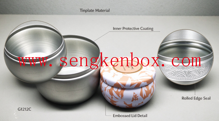 Embossed Lid Candle Tin