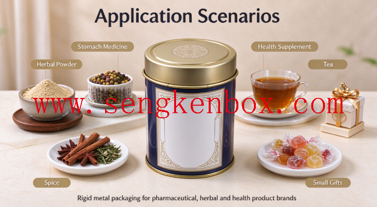Herb Pill Storage Metal Tin