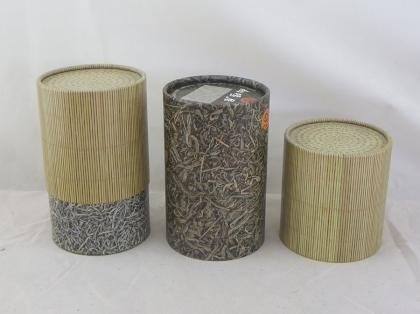 Tree Color Upper Shell Marble Base Kraft Paper Tea Canister