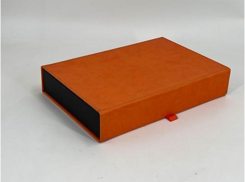 Orange Clamshell Leather Gift Box