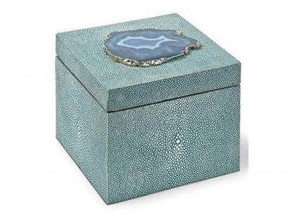 Home Decor Faux Design Brown Leather Box