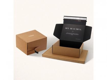 Black Personalised Strip Zipper Corrugated Mailer Box