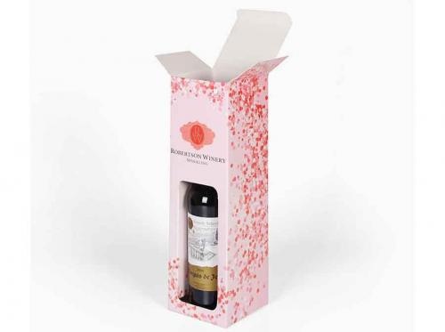 Luxury Pink Corrugated Wine Bottle Gift Box