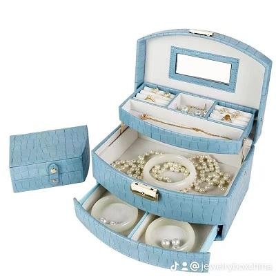 OEM und ODM Hot Selling Style Jewelry Storage Leather Box with Custom Printed Logo zu verkaufen