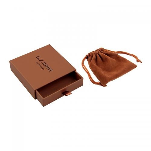 OEM und ODM Custom brown luxury drawer jewelry packaging box with logo zu verkaufen